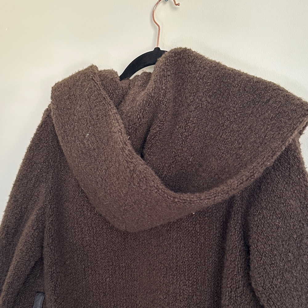 Violanti Italian Brown and Black Hooded Coat with Fringe. Stunning, heavy, soft - Picture 12 of 14
